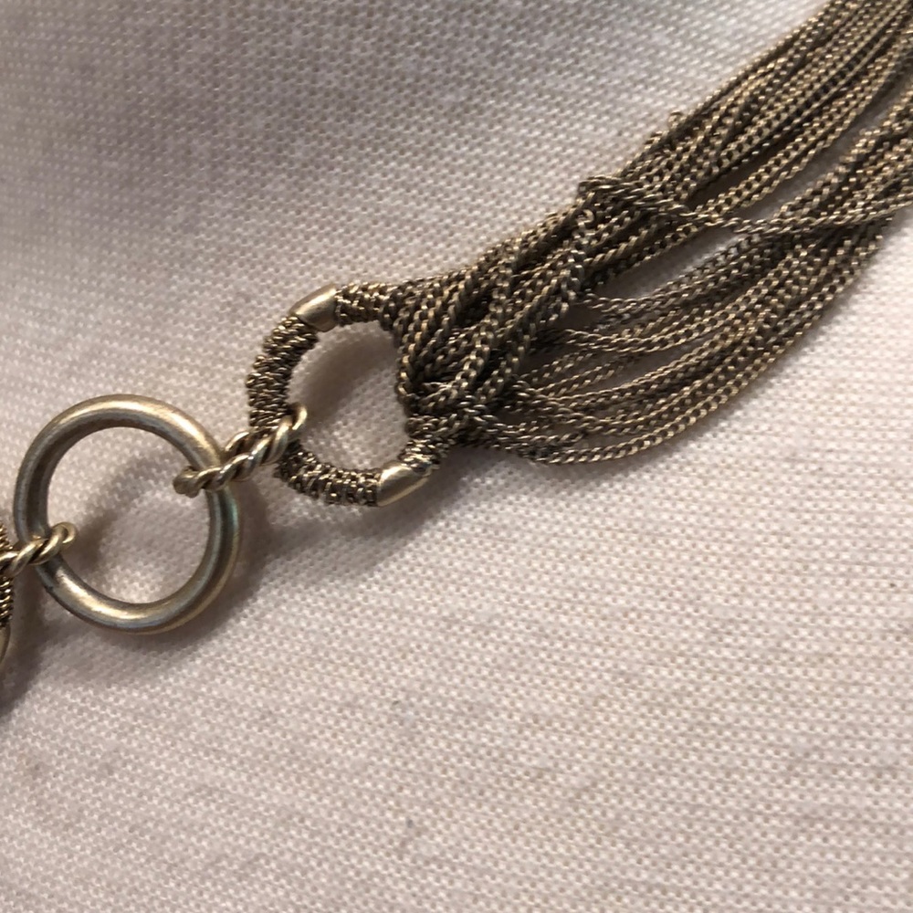 VINTAGE ELLE 1980s Super cool silver necklace - Picture 3 of 6